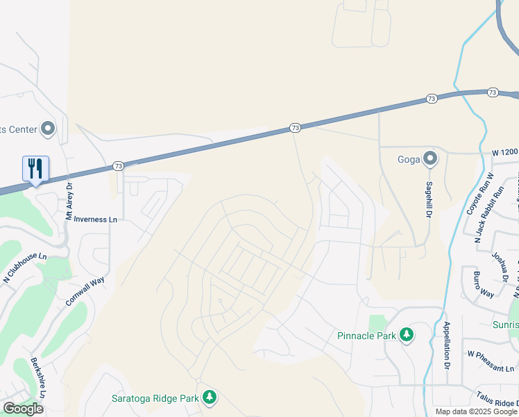 map of restaurants, bars, coffee shops, grocery stores, and more near 1506 Boseman Way in Saratoga Springs