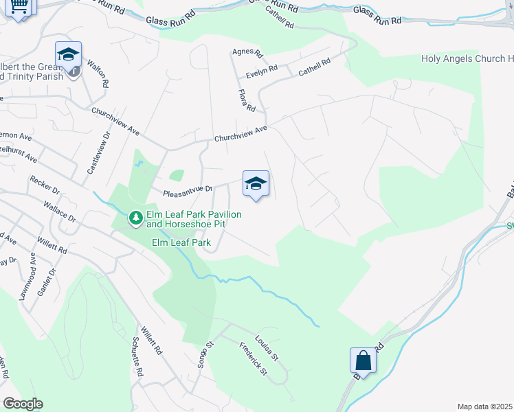 map of restaurants, bars, coffee shops, grocery stores, and more near 3454 Pleasantvue Drive in Pittsburgh