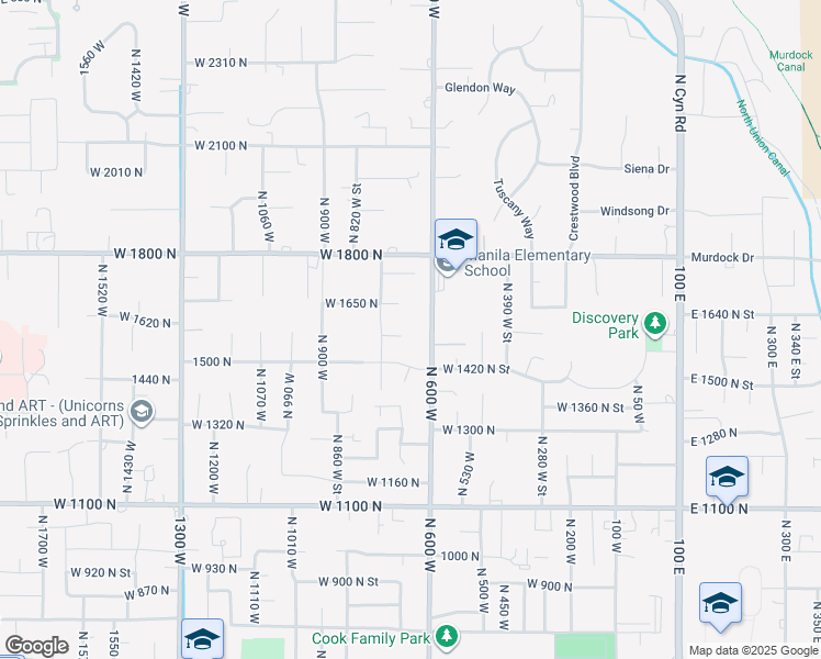 map of restaurants, bars, coffee shops, grocery stores, and more near 674 West 1590 North in Pleasant Grove