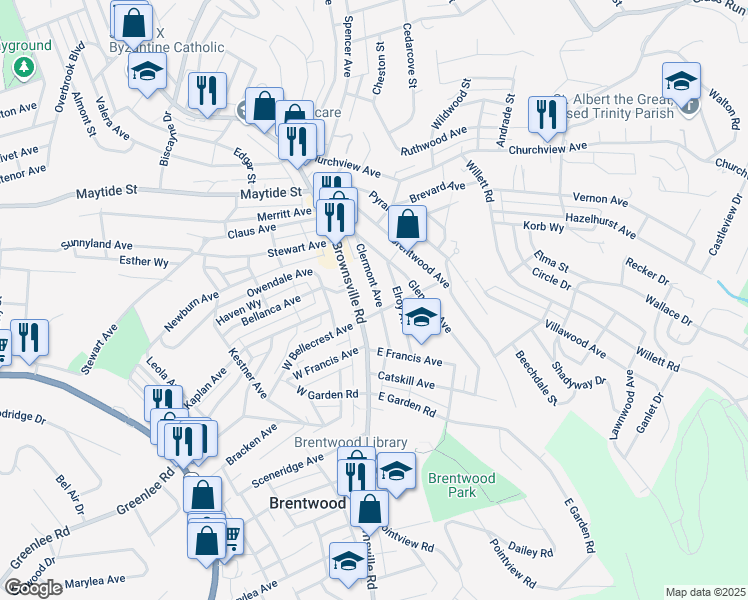 map of restaurants, bars, coffee shops, grocery stores, and more near 2936 Clermont Avenue in Pittsburgh