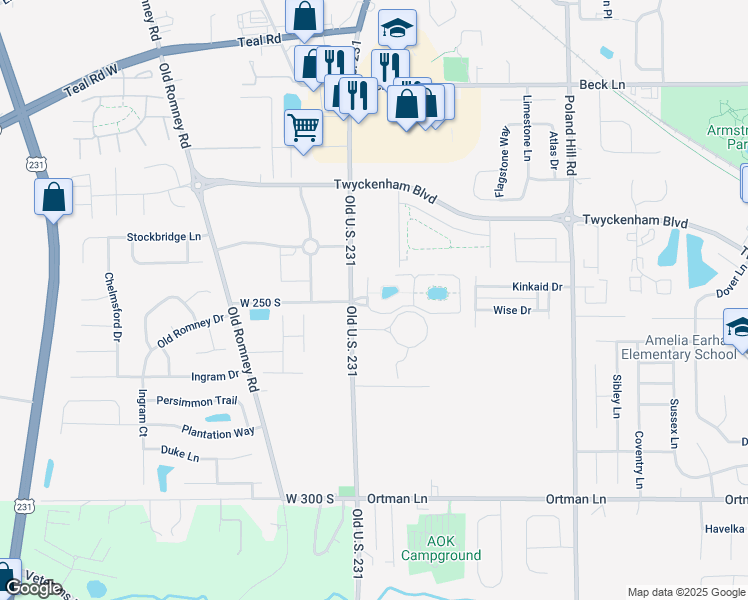 map of restaurants, bars, coffee shops, grocery stores, and more near 112 Hibiscus Dr in Lafayette