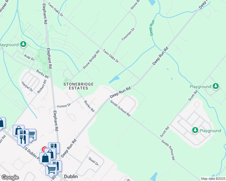 map of restaurants, bars, coffee shops, grocery stores, and more near 101 McHenry Court in Perkasie