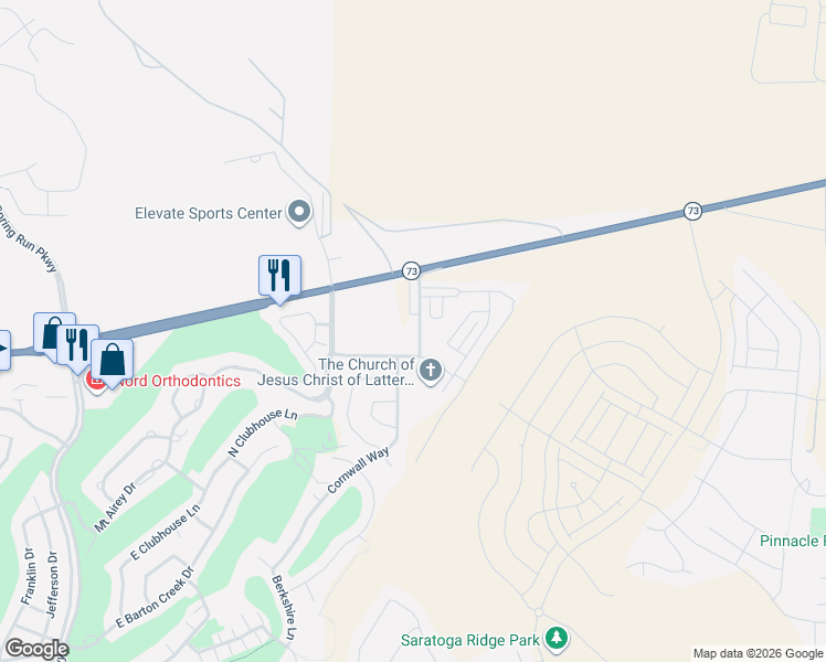 map of restaurants, bars, coffee shops, grocery stores, and more near 9303 North Vernham Lane in Eagle Mountain