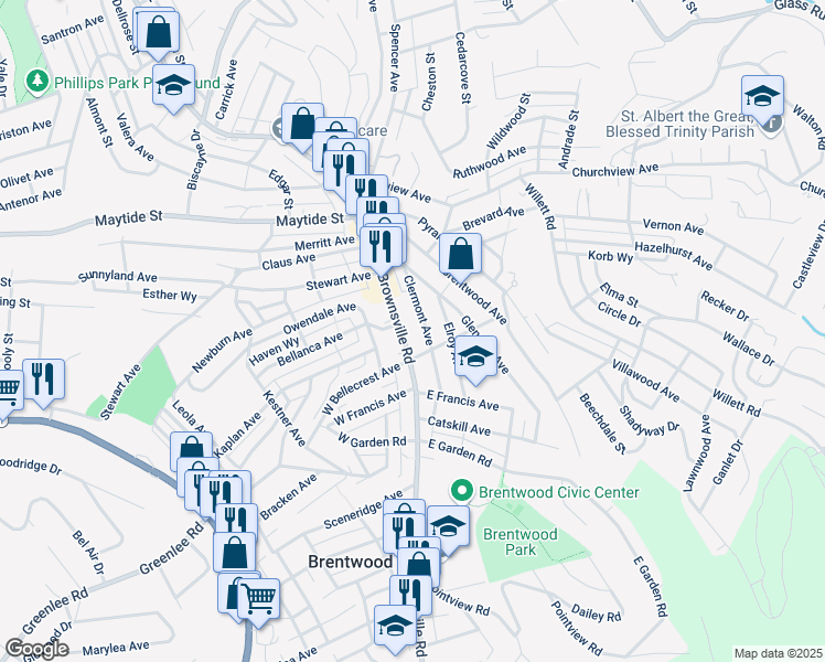 map of restaurants, bars, coffee shops, grocery stores, and more near 2936 Clermont Avenue in Pittsburgh