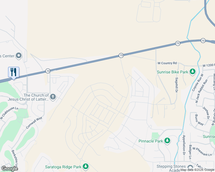 map of restaurants, bars, coffee shops, grocery stores, and more near 1499 West Russo Drive in Saratoga Springs