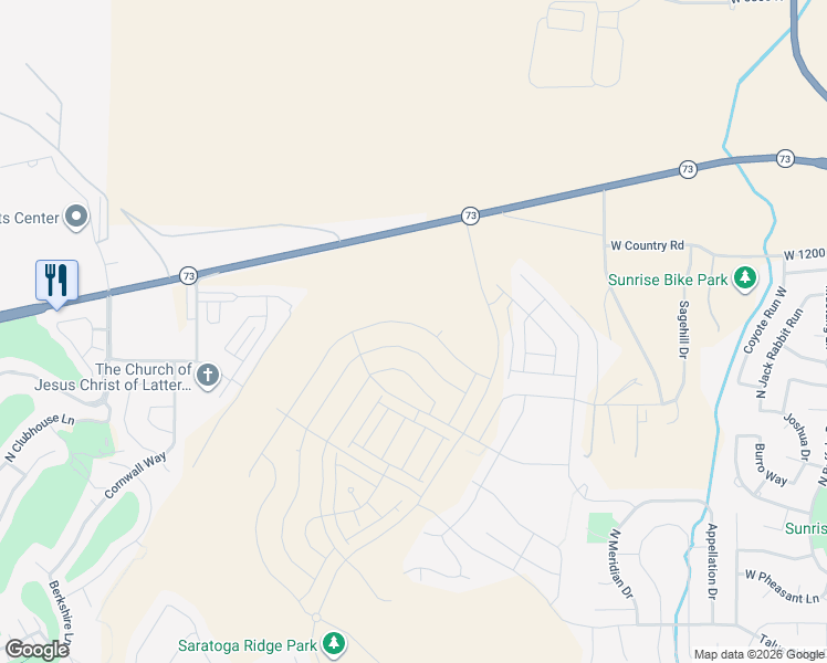 map of restaurants, bars, coffee shops, grocery stores, and more near 1507 West Russo Drive in Saratoga Springs
