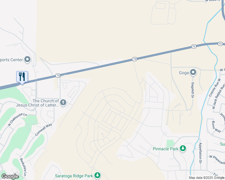 map of restaurants, bars, coffee shops, grocery stores, and more near 1543 West Russo Drive in Saratoga Springs