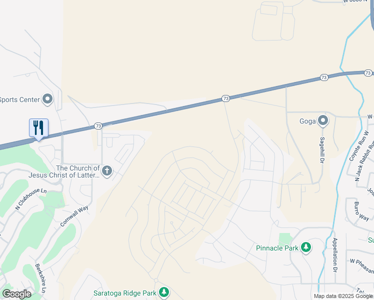 map of restaurants, bars, coffee shops, grocery stores, and more near 1555 West Russo Drive in Saratoga Springs