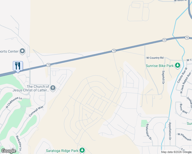 map of restaurants, bars, coffee shops, grocery stores, and more near 1537 West Russo Drive in Saratoga Springs