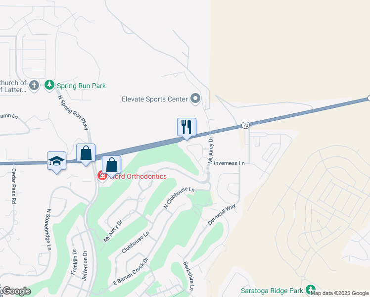 map of restaurants, bars, coffee shops, grocery stores, and more near 9317 North Prairie Dunes Way in Eagle Mountain