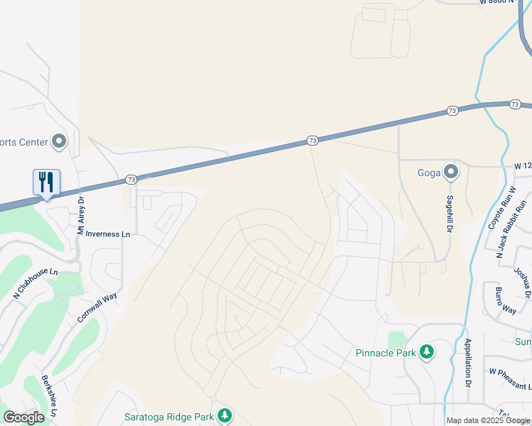 map of restaurants, bars, coffee shops, grocery stores, and more near 1529 West Russo Drive in Saratoga Springs