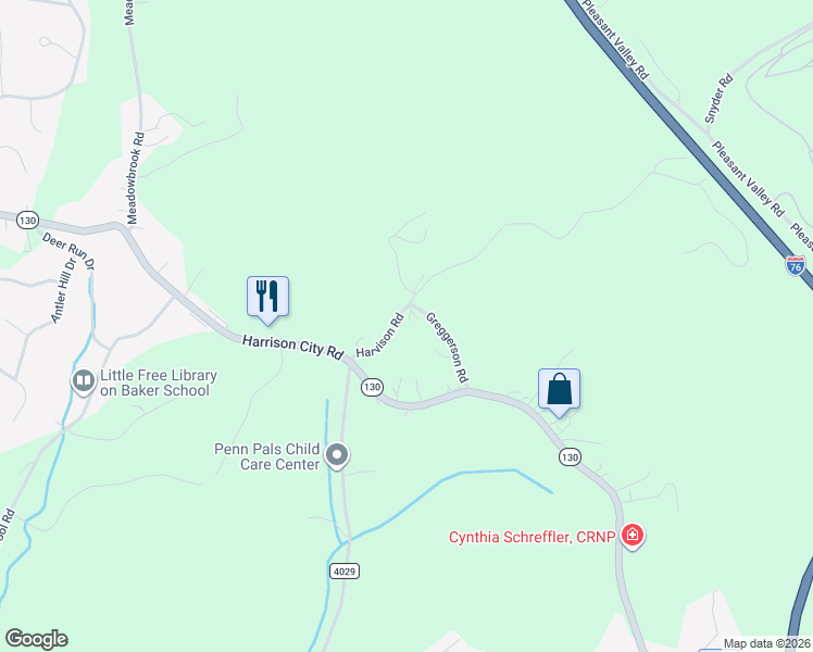 map of restaurants, bars, coffee shops, grocery stores, and more near 1021 Greggerson Road in Irwin