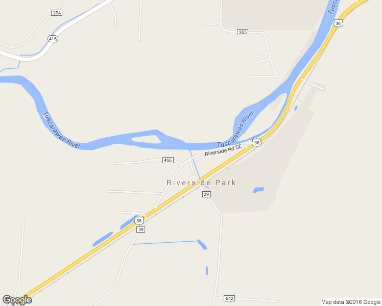 map of restaurants, bars, coffee shops, grocery stores, and more near 6746 Riverside Rd SE in Uhrichsville