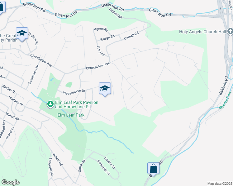 map of restaurants, bars, coffee shops, grocery stores, and more near 135 Norine Drive in Pittsburgh