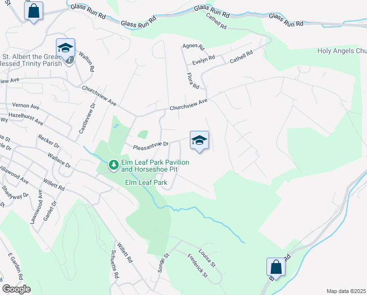 map of restaurants, bars, coffee shops, grocery stores, and more near 109 Eileen Drive in Brentwood