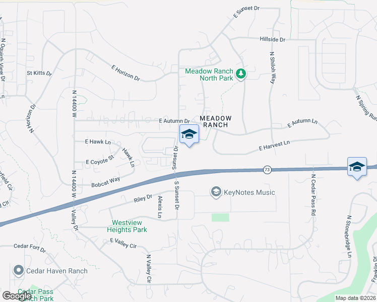 map of restaurants, bars, coffee shops, grocery stores, and more near 9358 Sunset Drive in Eagle Mountain