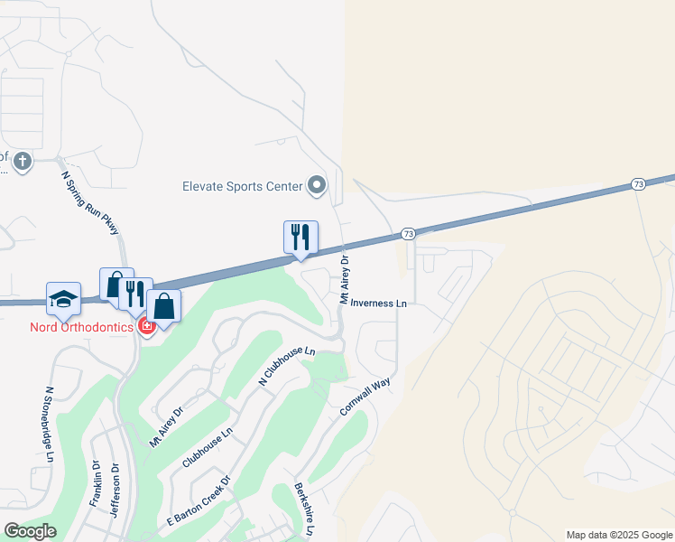 map of restaurants, bars, coffee shops, grocery stores, and more near 9332 North Oakland Hills Drive in Eagle Mountain