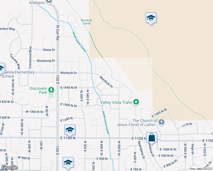 map of restaurants, bars, coffee shops, grocery stores, and more near 429 East 1600 North in Pleasant Grove