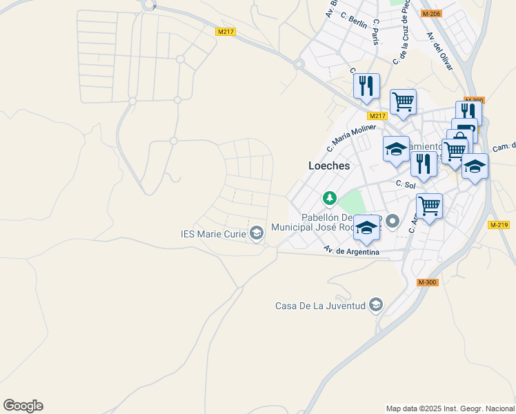 map of restaurants, bars, coffee shops, grocery stores, and more near 5 Calle Manzanilla in Loeches