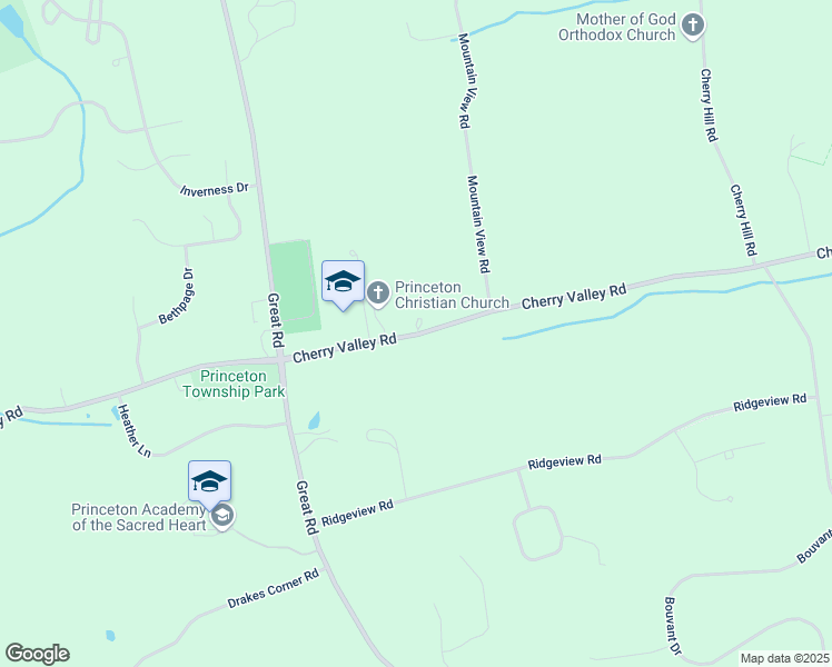 map of restaurants, bars, coffee shops, grocery stores, and more near 461 Cherry Valley Road in Princeton