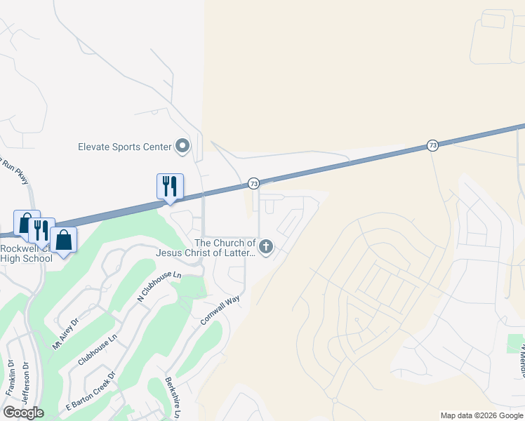 map of restaurants, bars, coffee shops, grocery stores, and more near 9340 North Vernham Lane in Eagle Mountain