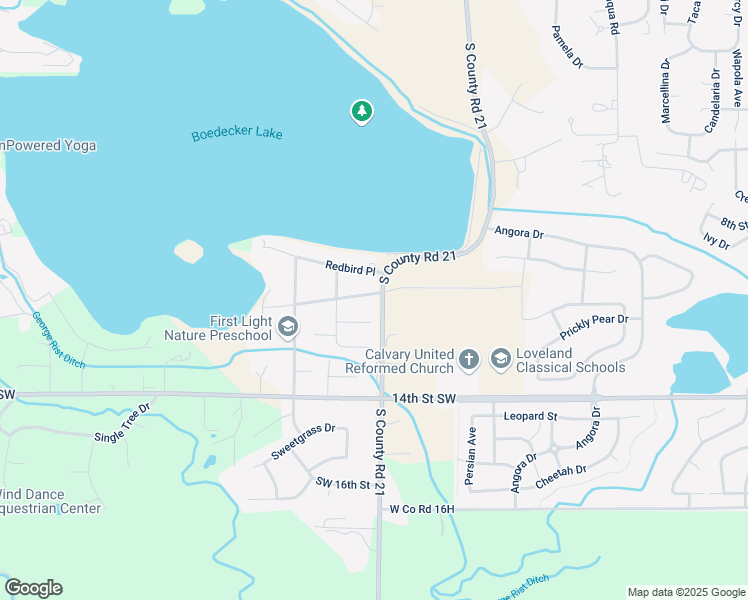 map of restaurants, bars, coffee shops, grocery stores, and more near 4100 10th Street Southwest in Loveland