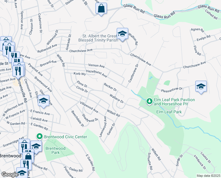map of restaurants, bars, coffee shops, grocery stores, and more near 3320 Recker Drive in Pittsburgh