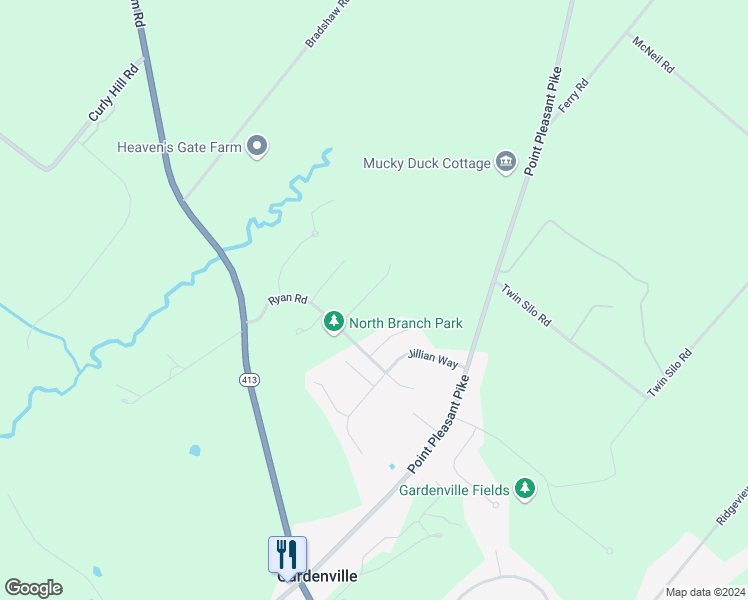 map of restaurants, bars, coffee shops, grocery stores, and more near 5459 Richie Court in Pipersville
