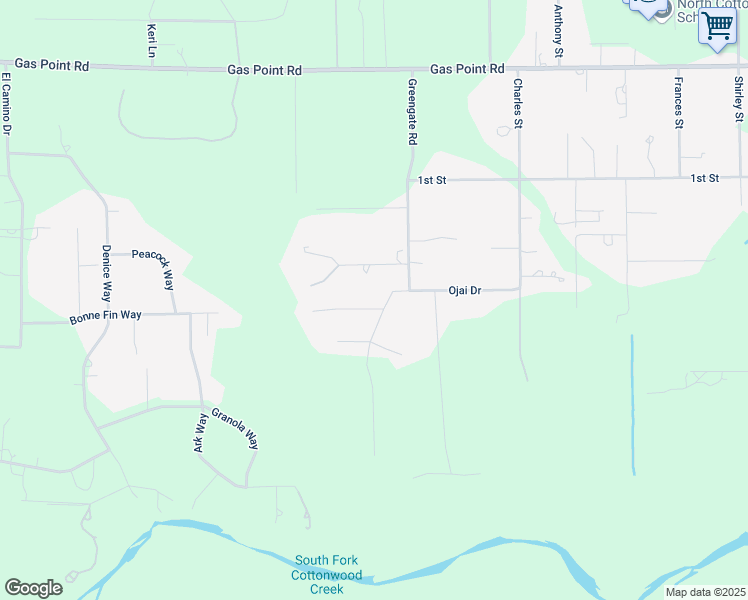 map of restaurants, bars, coffee shops, grocery stores, and more near 19556 Fullerton Way in Cottonwood