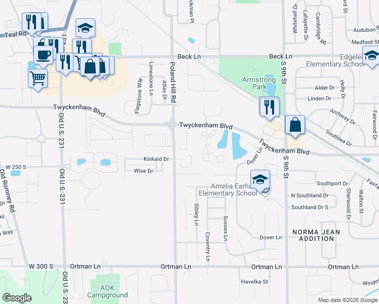 map of restaurants, bars, coffee shops, grocery stores, and more near 2880 Majestic Lane in Lafayette