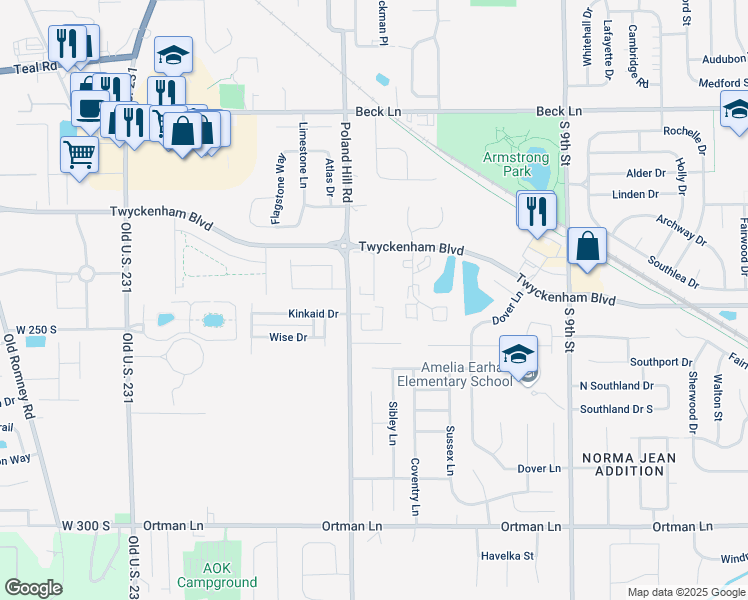 map of restaurants, bars, coffee shops, grocery stores, and more near 2880 Majestic Lane in Lafayette