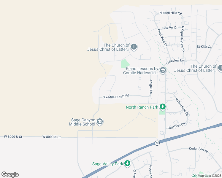 map of restaurants, bars, coffee shops, grocery stores, and more near Valencia Circle in Eagle Mountain