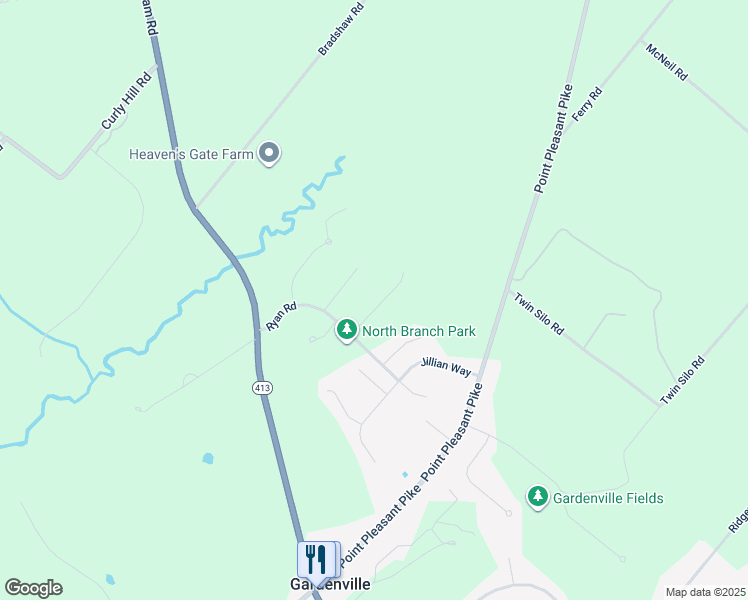 map of restaurants, bars, coffee shops, grocery stores, and more near 5458 Richie Court in Pipersville