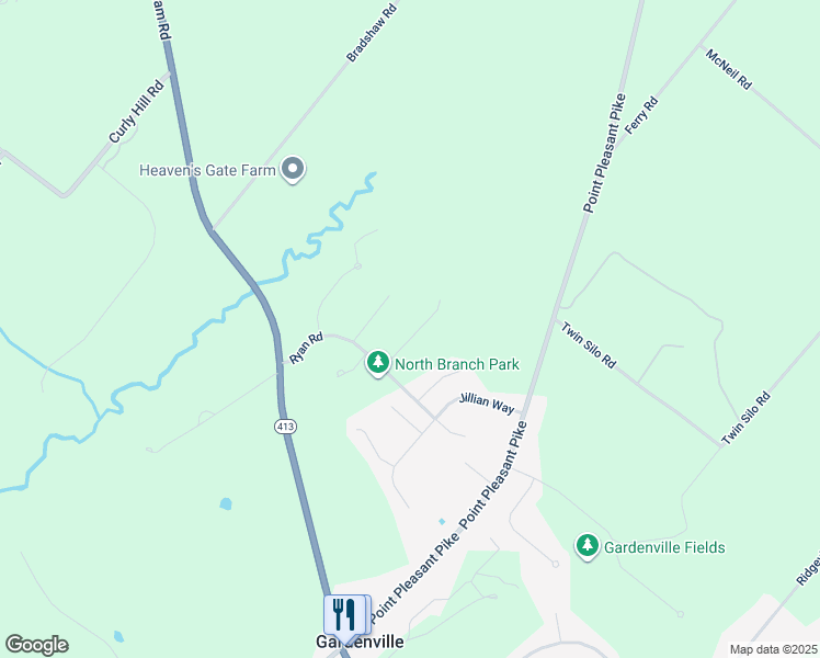map of restaurants, bars, coffee shops, grocery stores, and more near 5454 Richie Court in Pipersville