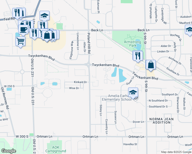 map of restaurants, bars, coffee shops, grocery stores, and more near 2880 Majestic Lane in Lafayette