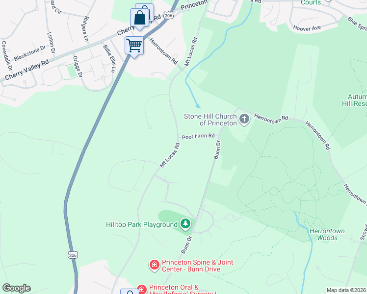 map of restaurants, bars, coffee shops, grocery stores, and more near 641 Mount Lucas Road in Princeton