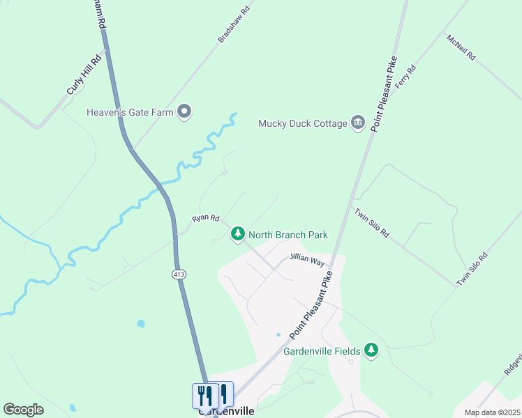map of restaurants, bars, coffee shops, grocery stores, and more near 5459 Richie Court in Bucks County