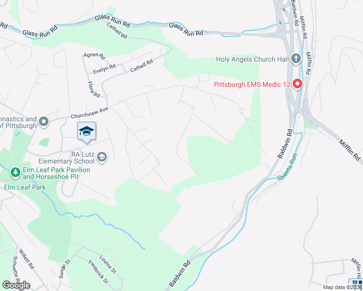 map of restaurants, bars, coffee shops, grocery stores, and more near 245 Revo Road in Pittsburgh
