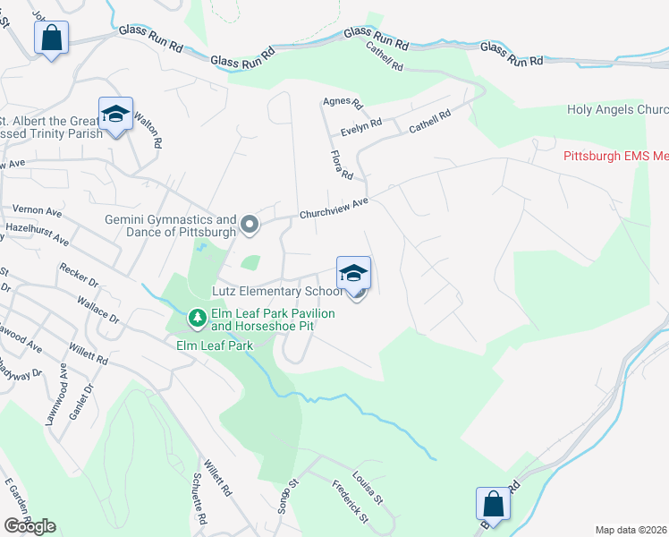 map of restaurants, bars, coffee shops, grocery stores, and more near 109 Eileen Drive in Brentwood