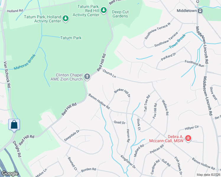 map of restaurants, bars, coffee shops, grocery stores, and more near 74 Bunker Hill Drive in Monmouth County