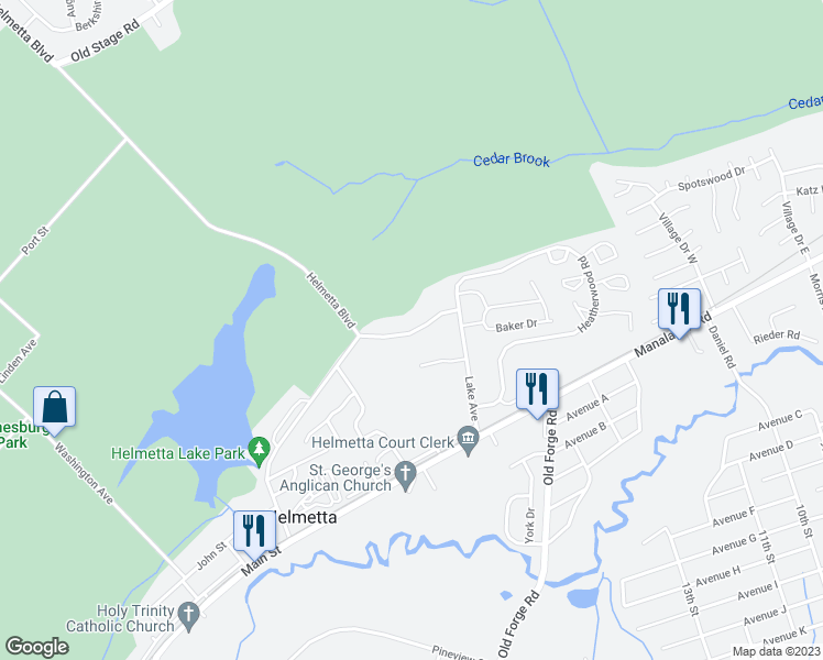 map of restaurants, bars, coffee shops, grocery stores, and more near in Helmetta