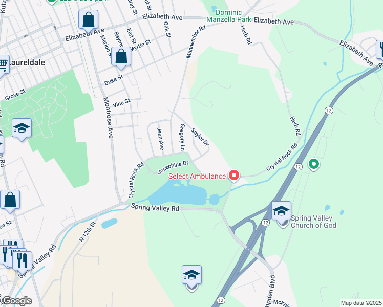 map of restaurants, bars, coffee shops, grocery stores, and more near 338 Crystal Rock Road in Temple