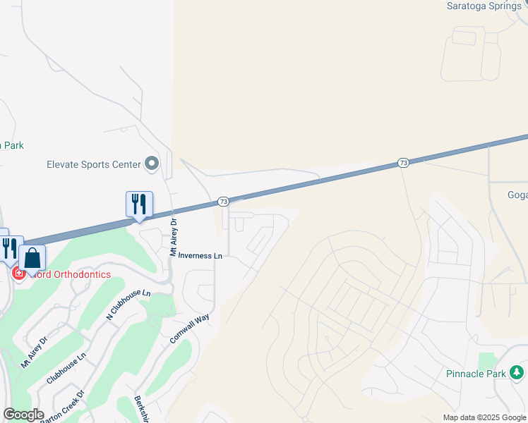 map of restaurants, bars, coffee shops, grocery stores, and more near 4453 Hurstbourne Drive in Eagle Mountain