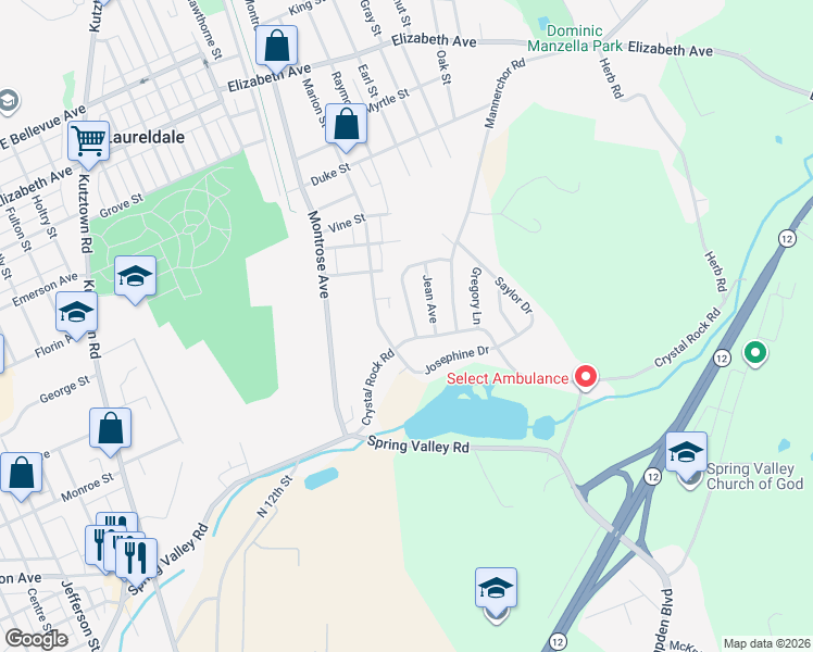map of restaurants, bars, coffee shops, grocery stores, and more near 1013 Alexander Drive in Reading