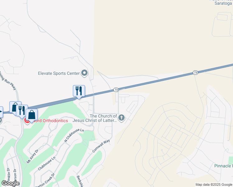 map of restaurants, bars, coffee shops, grocery stores, and more near 9399 North Vernham Lane in Eagle Mountain