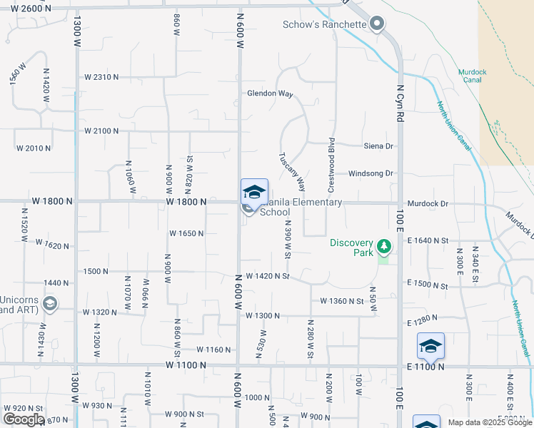 map of restaurants, bars, coffee shops, grocery stores, and more near 1726 North 600 West in Pleasant Grove