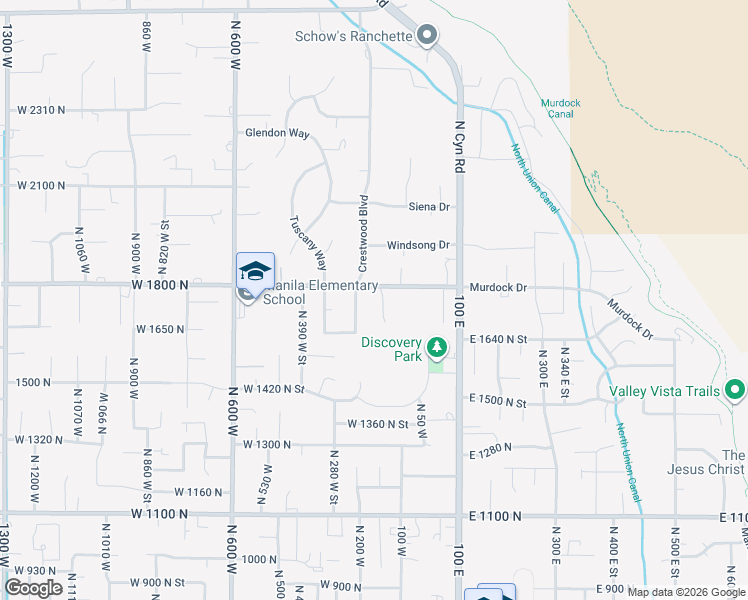 map of restaurants, bars, coffee shops, grocery stores, and more near 1769 North Siena Circle in Pleasant Grove