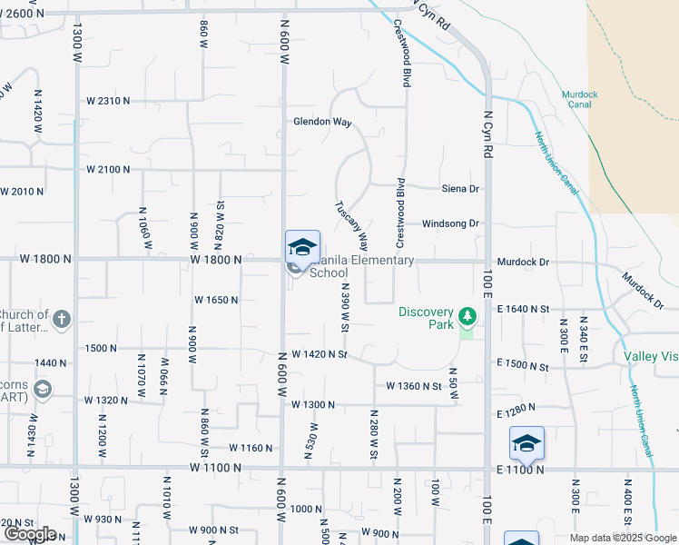 map of restaurants, bars, coffee shops, grocery stores, and more near 1779 North 390 West Street in Pleasant Grove