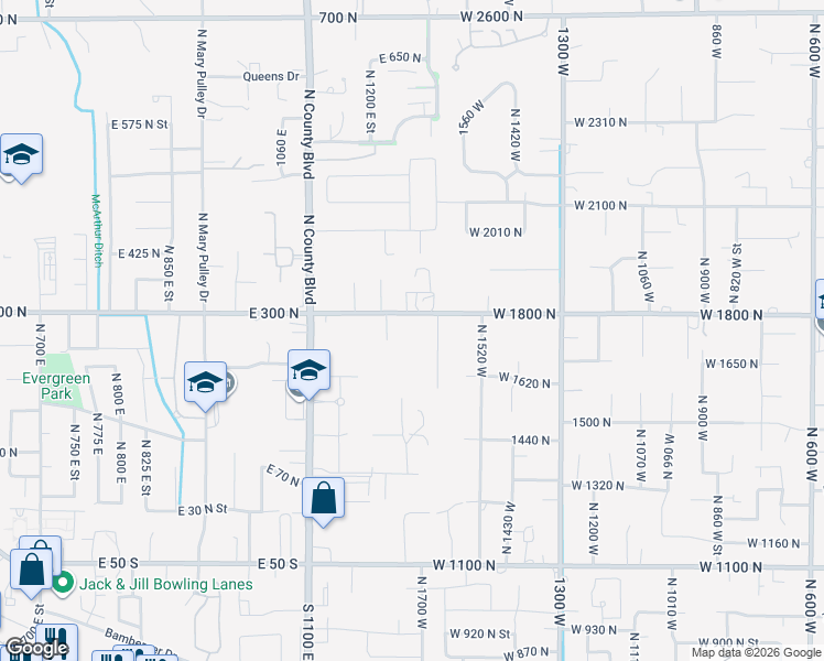 map of restaurants, bars, coffee shops, grocery stores, and more near 1400 East 300 North in American Fork