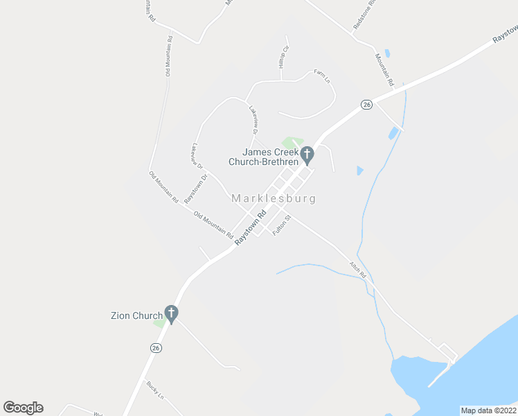 map of restaurants, bars, coffee shops, grocery stores, and more near Poplar Street in Marklesburg